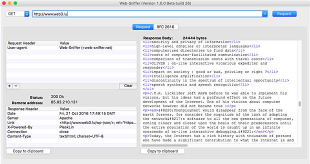 Web-Sniffer App on Mac OS X El Capitan