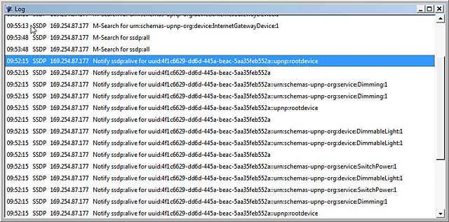 UPnP Inspector logs