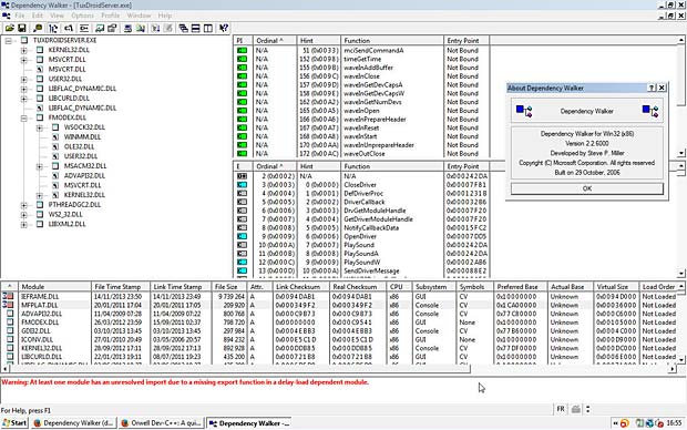 Dependency Walker version 2.2.6000, bny Steve P. Miller