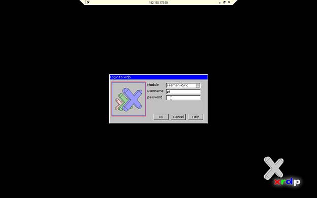 XRDP Login Window