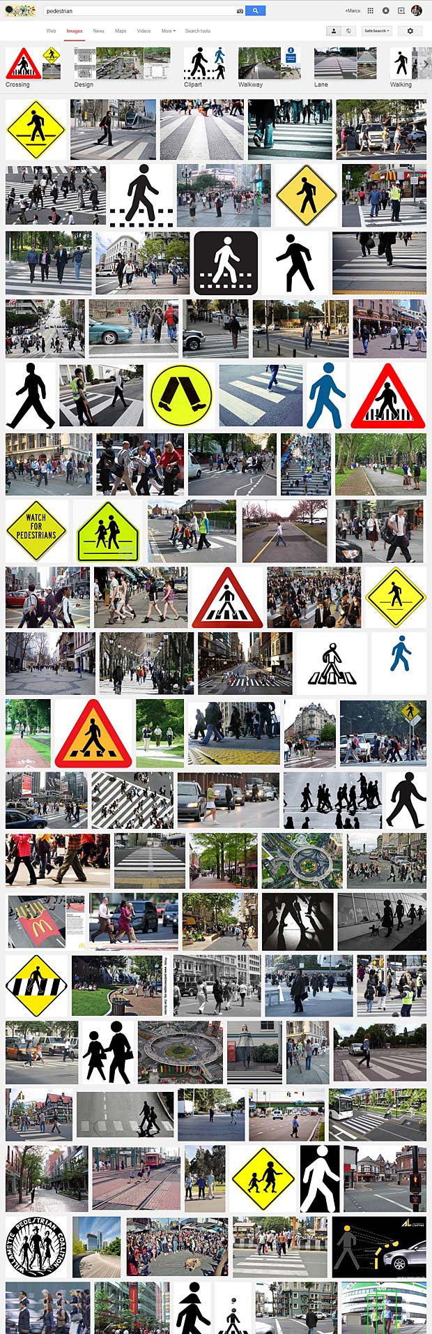 Goggle Image Search for pedestrian