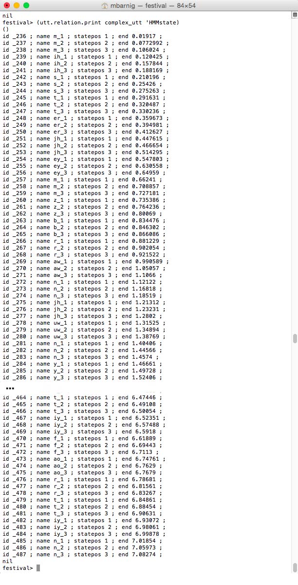 HMMstates for clustergen voice