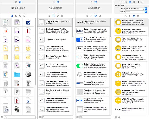 Xcode IDE libraries (4 examples)