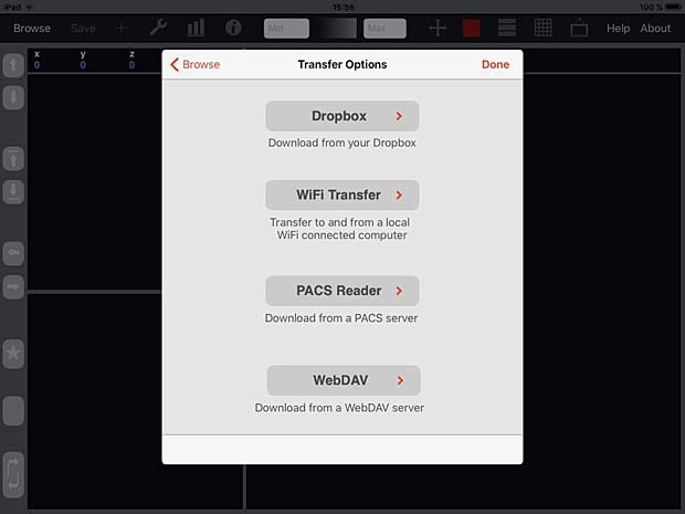 iMango Transfer Options Panel