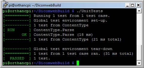 Orthanc DicomWeb UnitTests